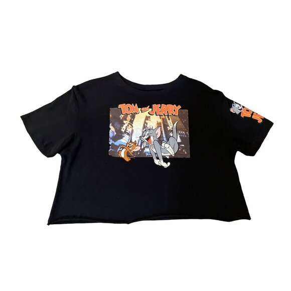 Tom and Jerry Cropped T-Shirt Juniors M Used - Picture 5 of 12